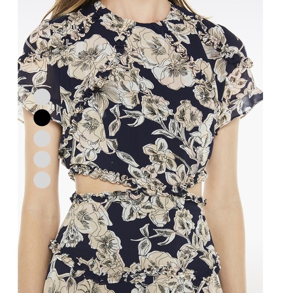 Floral Navy Dress with Open Back - Picture 4 of 13